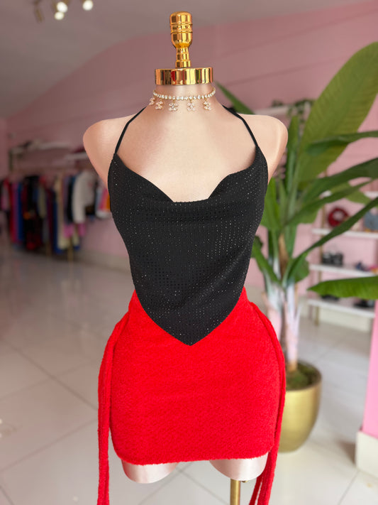 Rhinestone triangular top