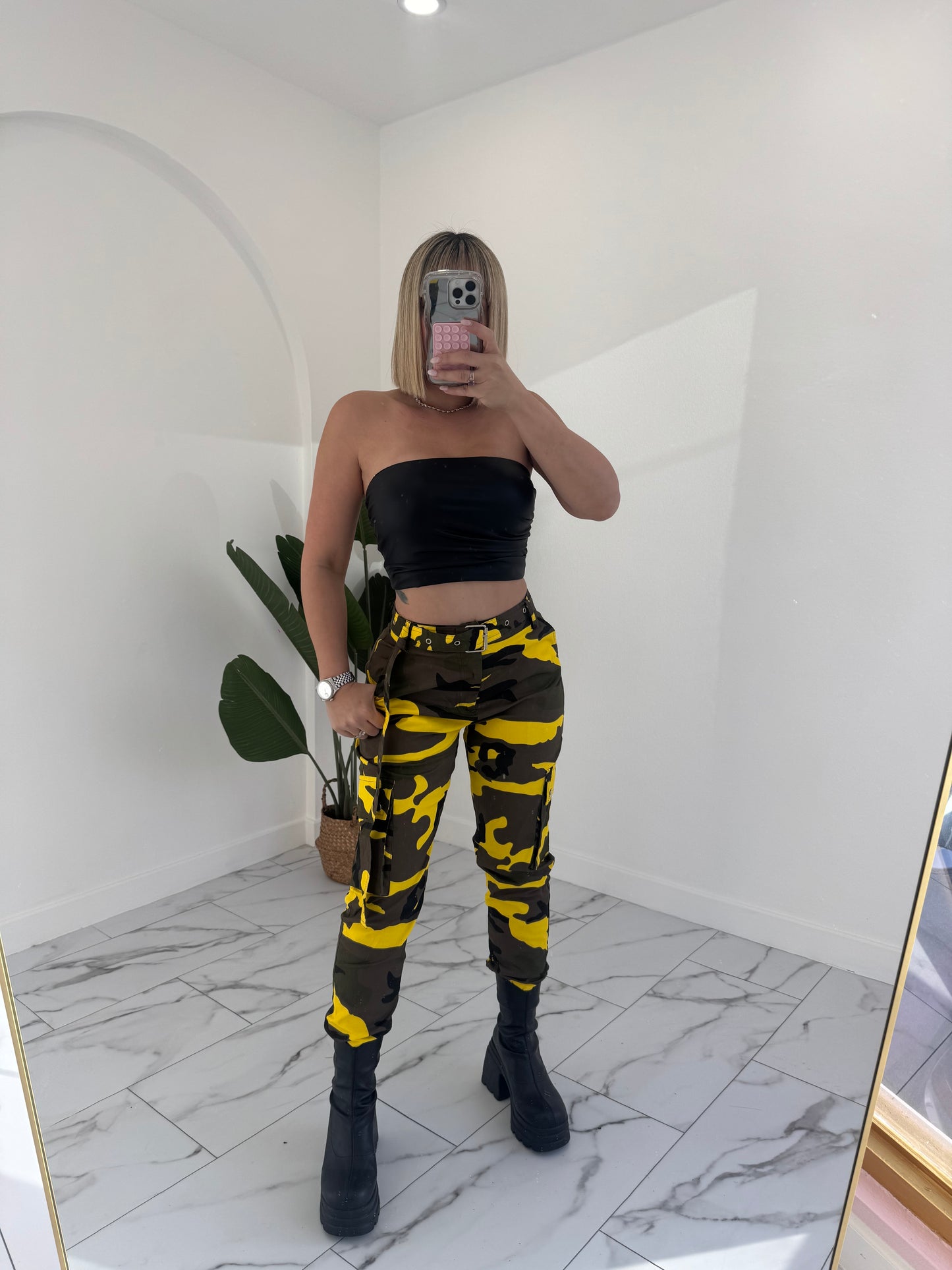 Strapless Leather top