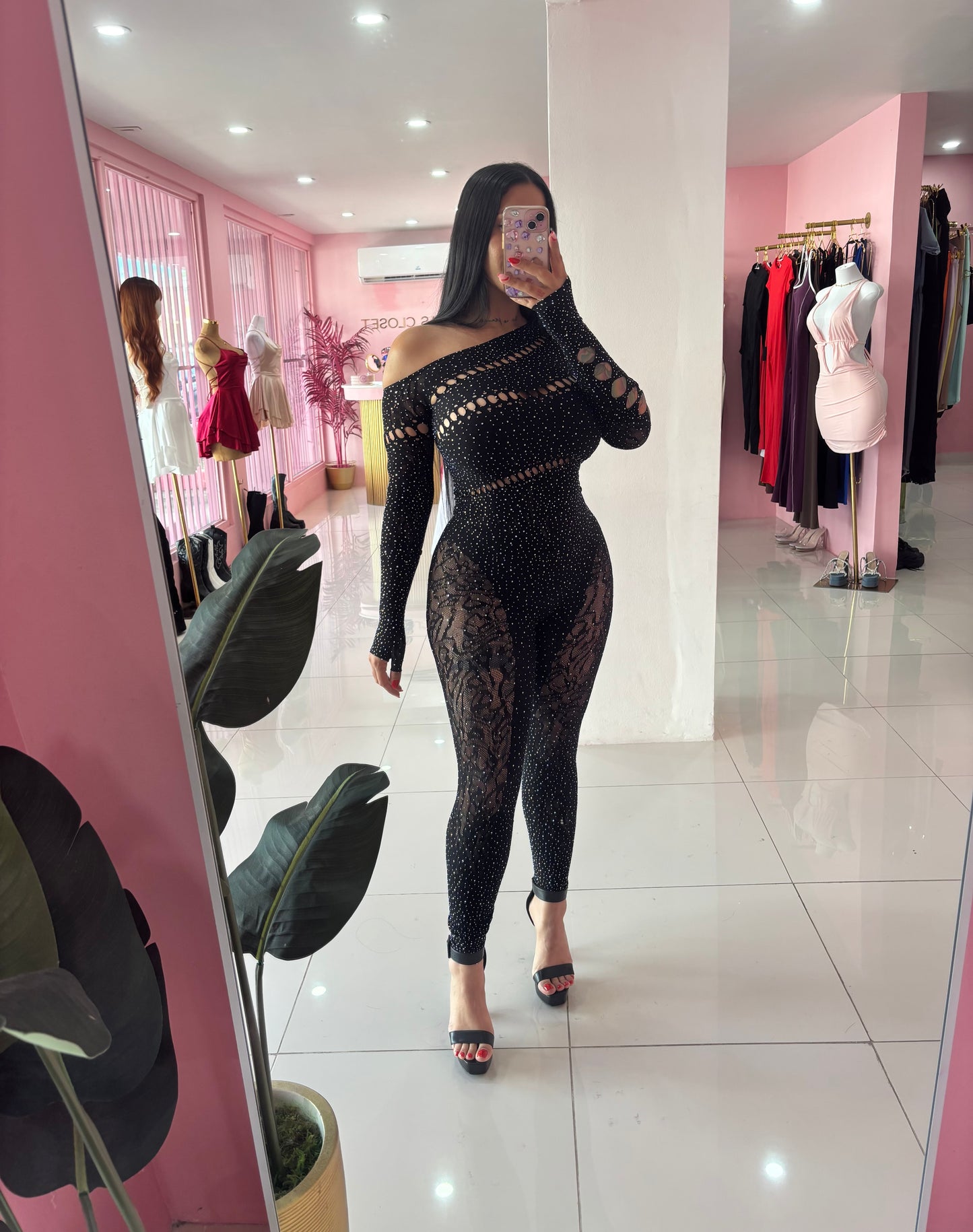 OS Rhinestone Jumpsuit