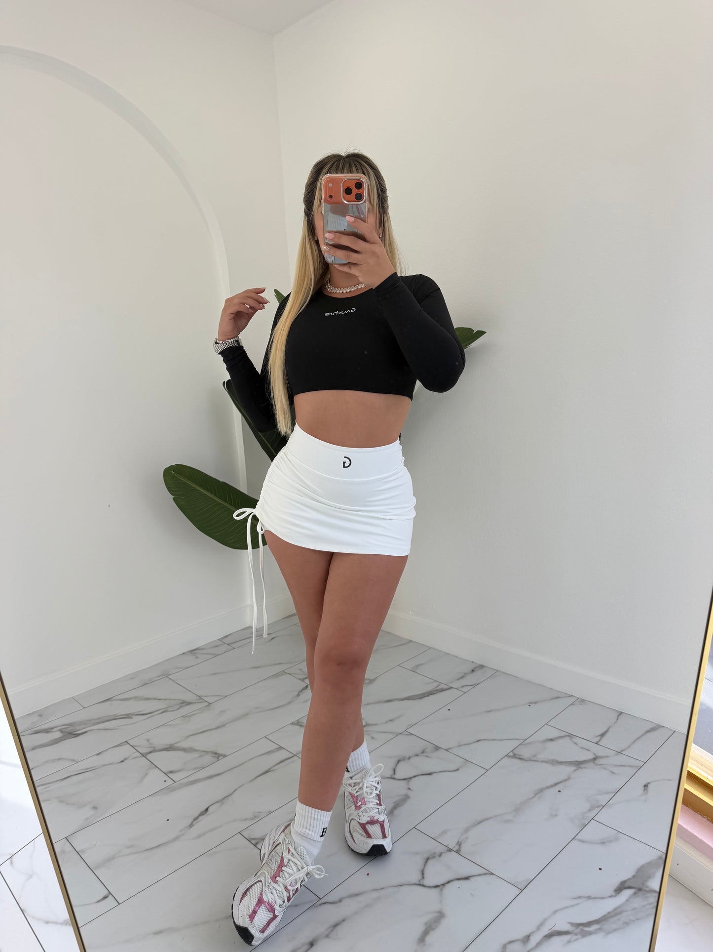 White MINI skort ajustable