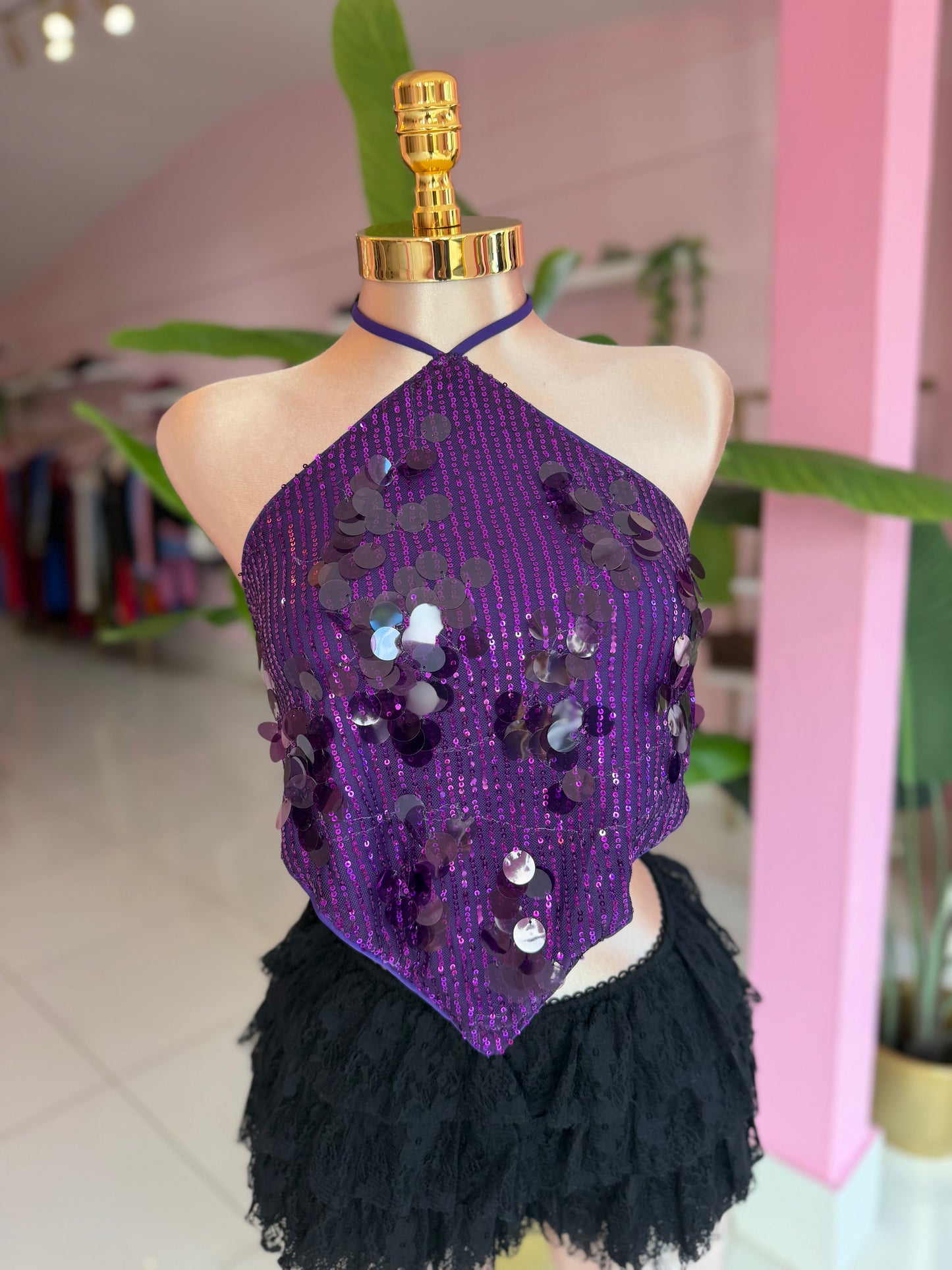 Diamante sequins top