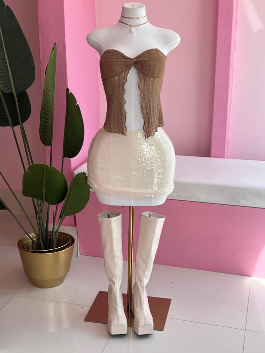 Strapless isla top