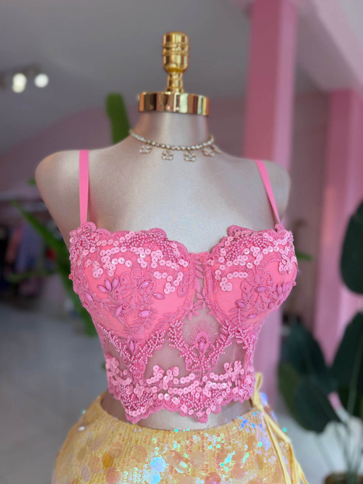 Fancy crop corset