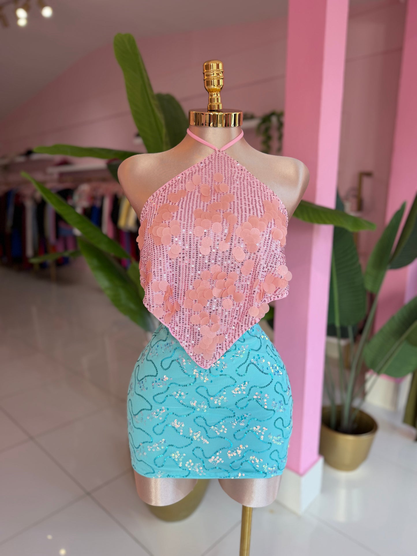 Diamante sequins top