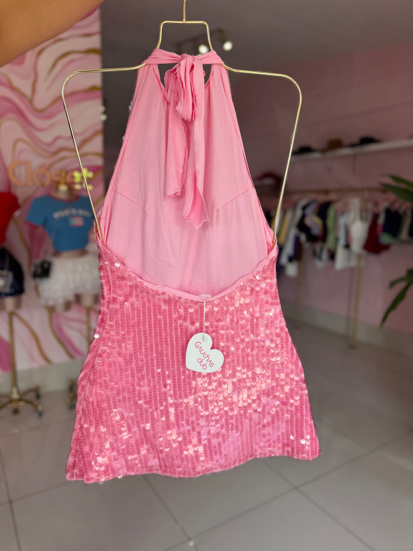 Pink sequins dress