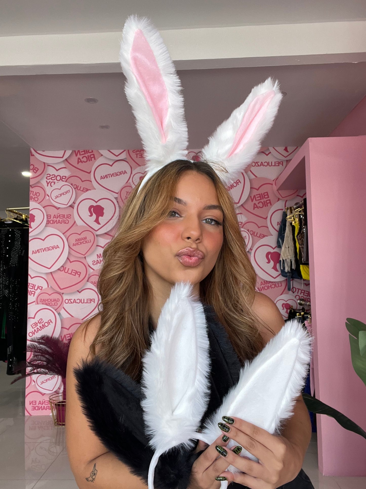 Fluffy bunny orejitas disfraz