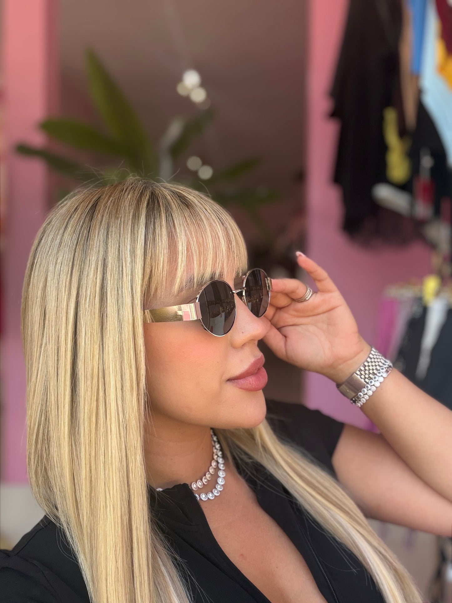 Gafas black ovaladas silver