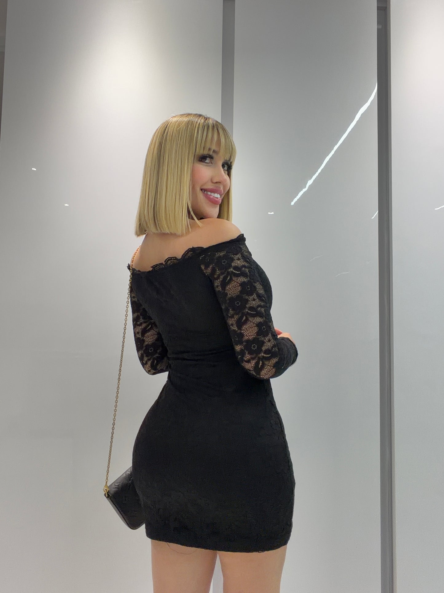 Manga larga encaje dress