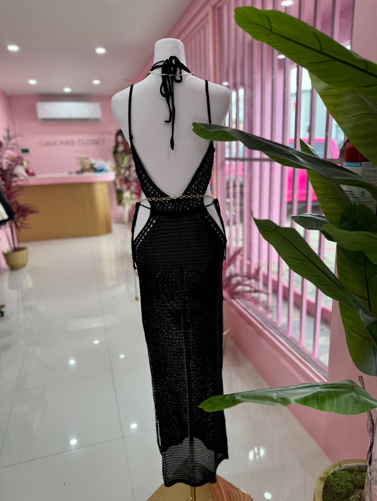 Maxi dress crochet Camel (XL)