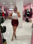 Metallic fruncida skirt