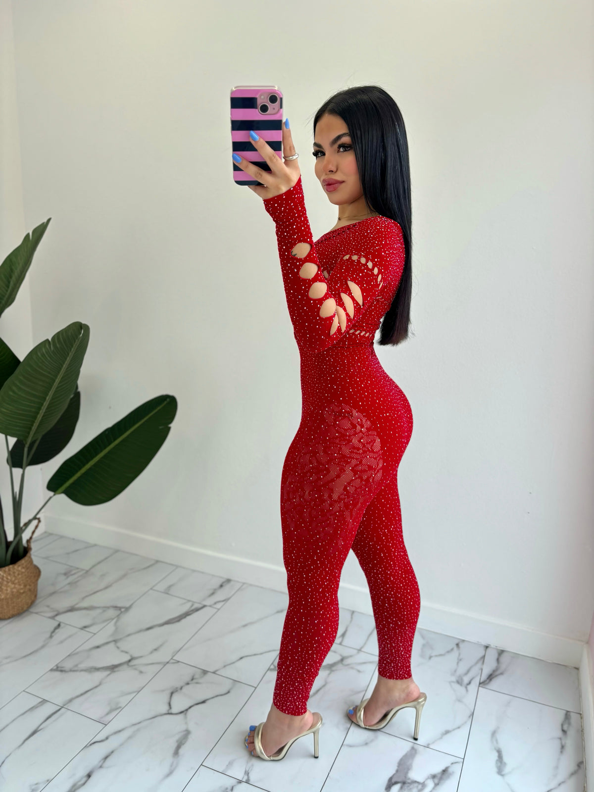 OS Rhinestone Jumpsuit