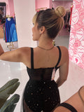 Black mesh Bodysuit L