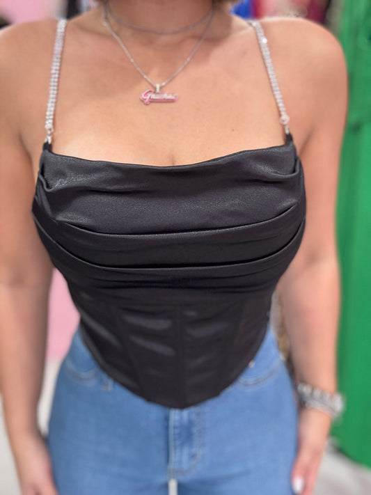 Satin Corset Rhineston