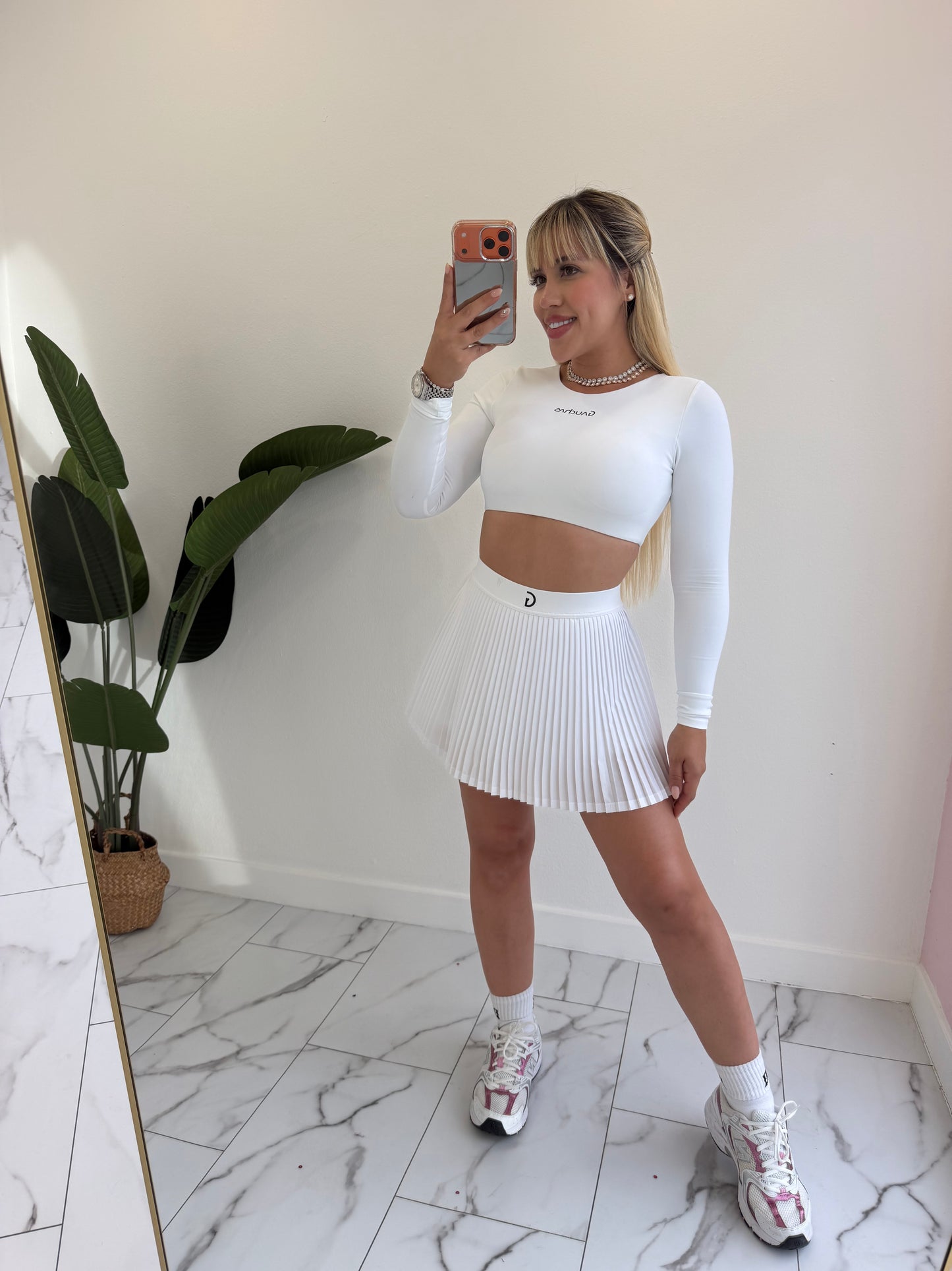 Manga larga crop sport top