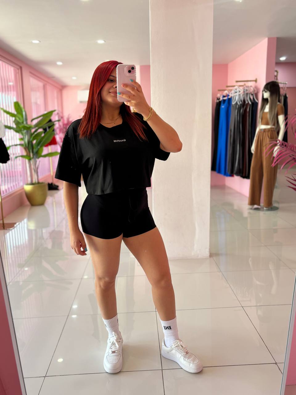 Crop top oversize short set