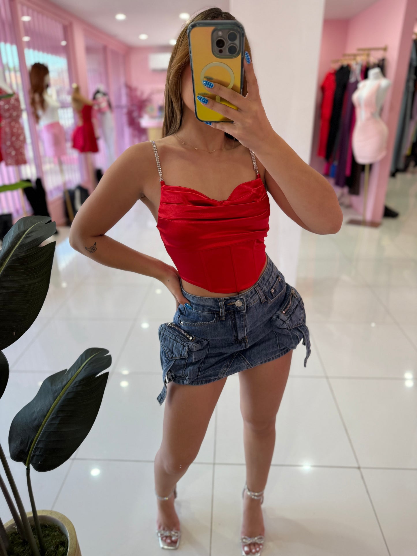 Cargo Denim Skort