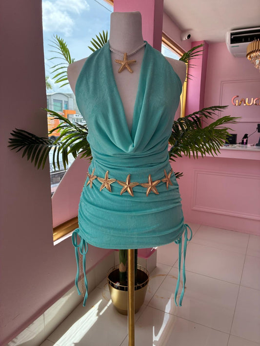 Halter turquesa set
