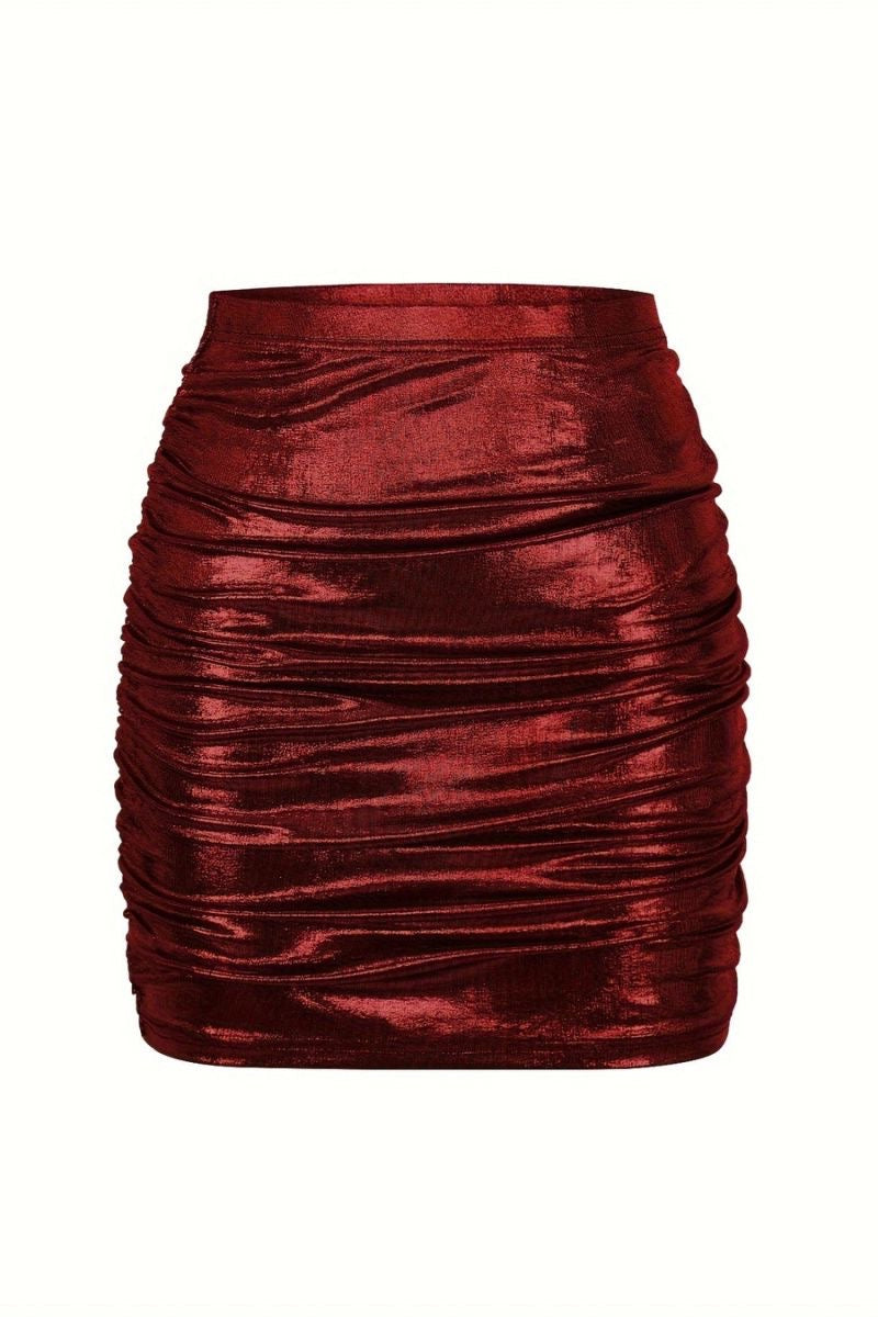 Metallic fruncida skirt