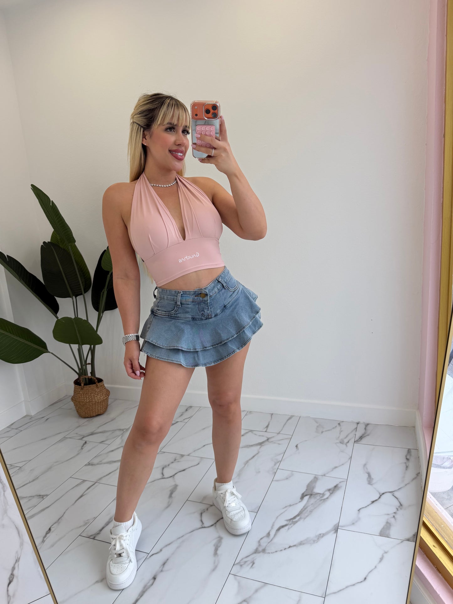 Mini skort denim