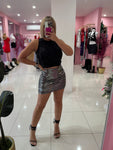 Metallic fruncida skirt