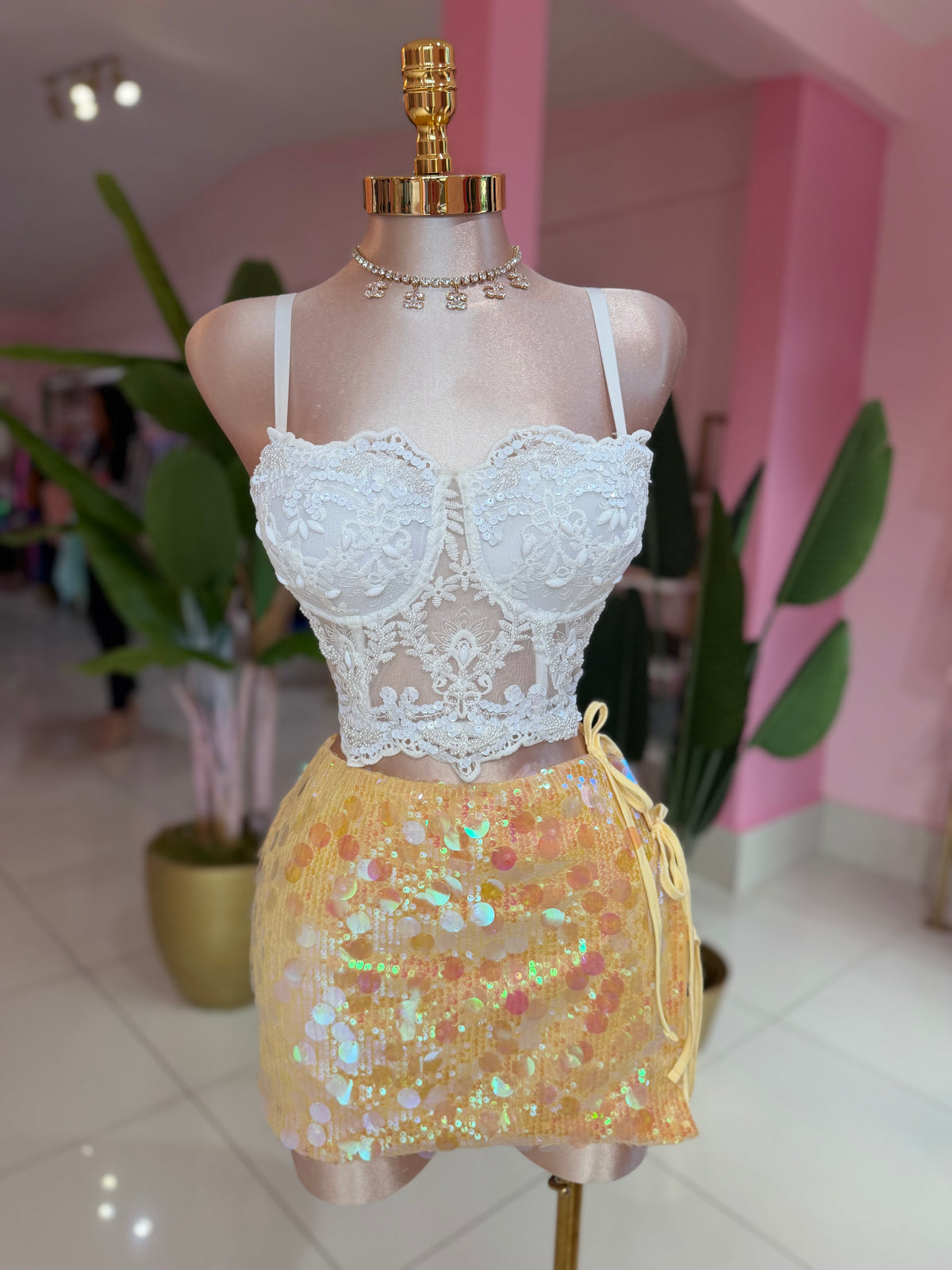 Fancy crop corset