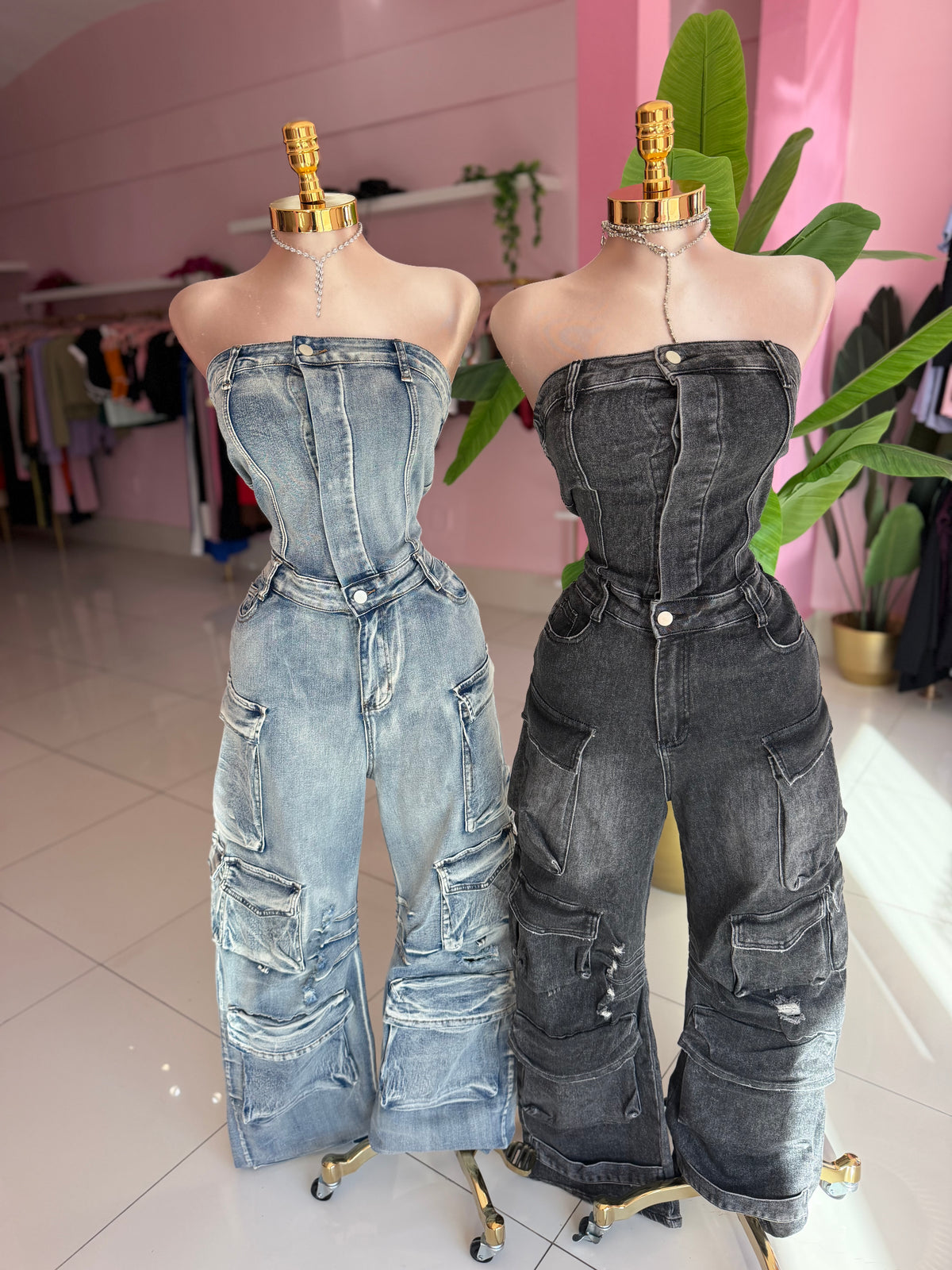 Cargo Denim Jumpsuit