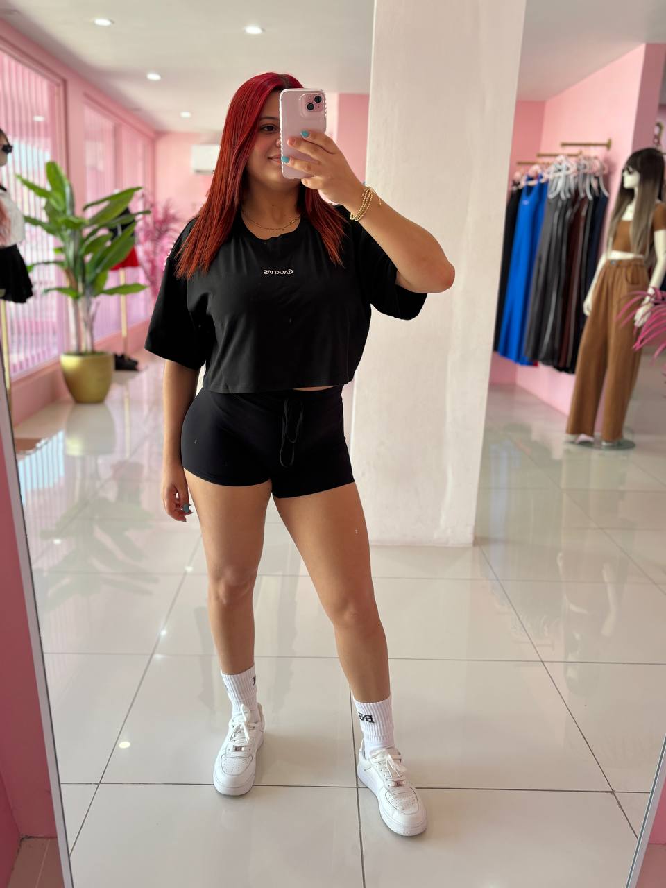 Crop top oversize short set