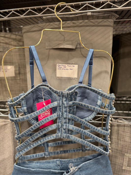 Corset Denim Rhinestone