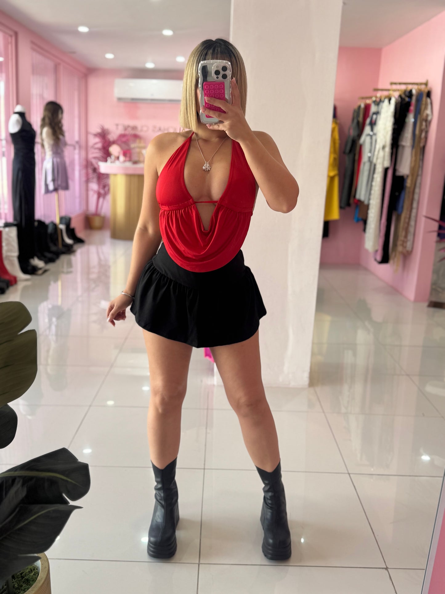 PETITE Micro Black Skort