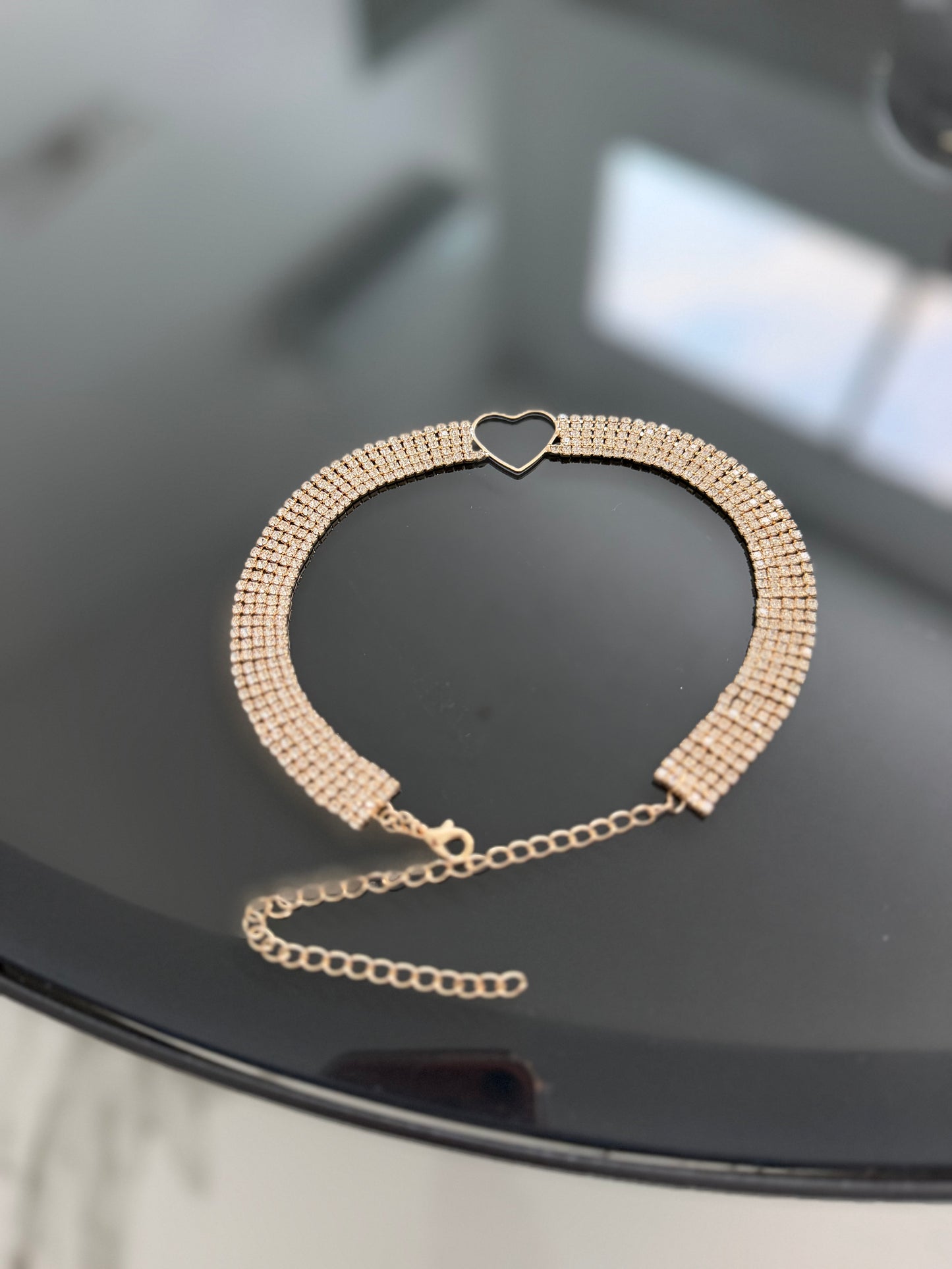 Choker rhinestone corazón