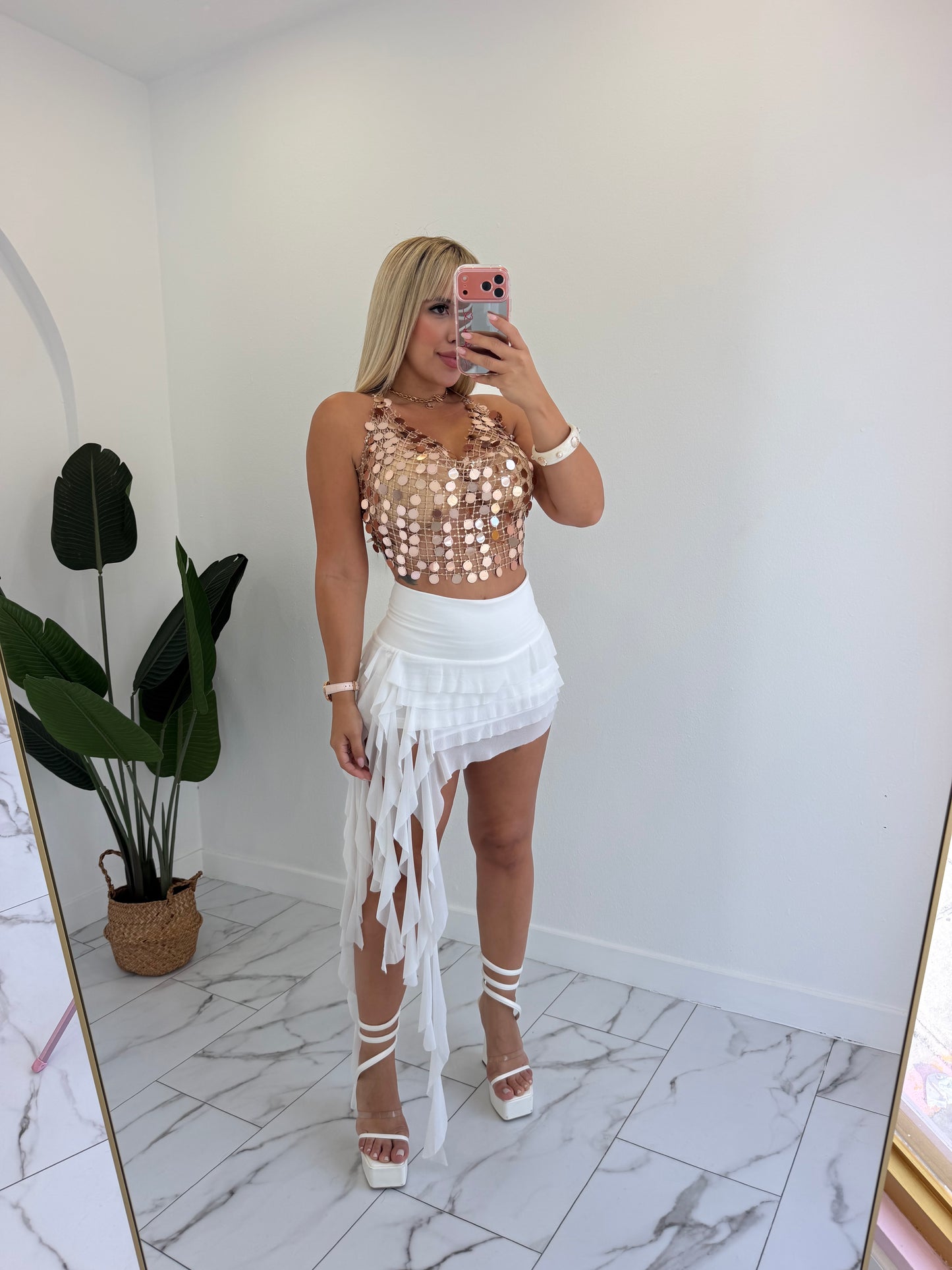 Golden mallita top