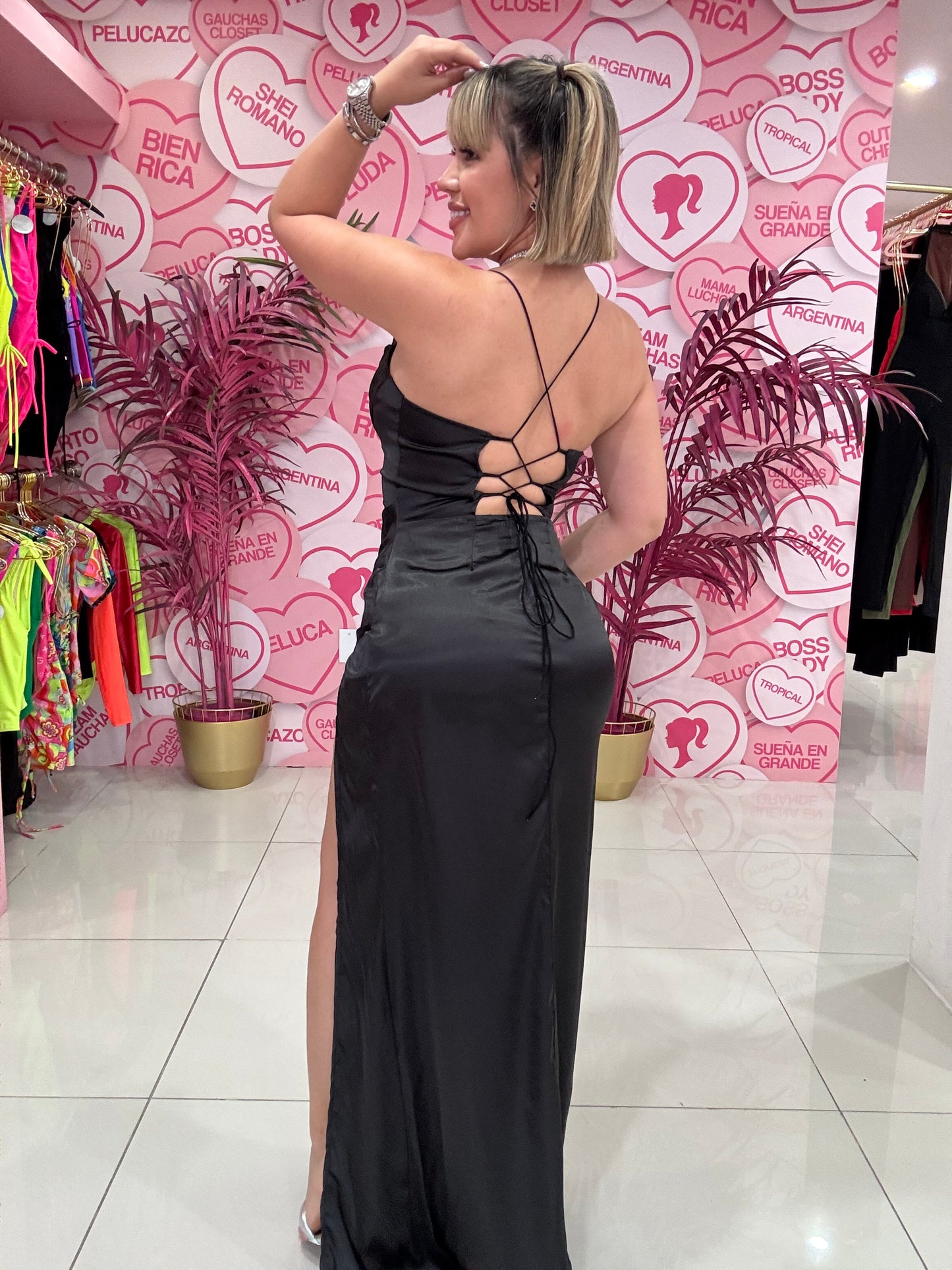 Satin Fiesta Long Dress