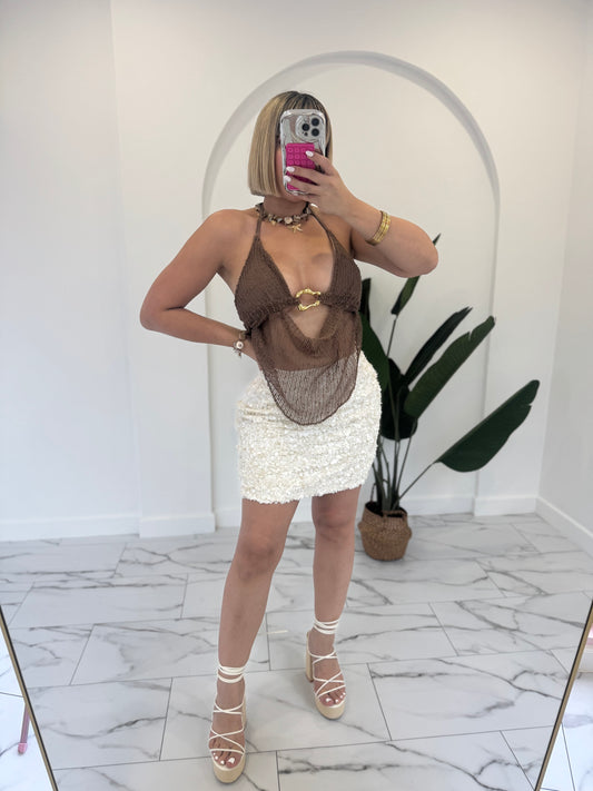 Snow Sequins Skirt