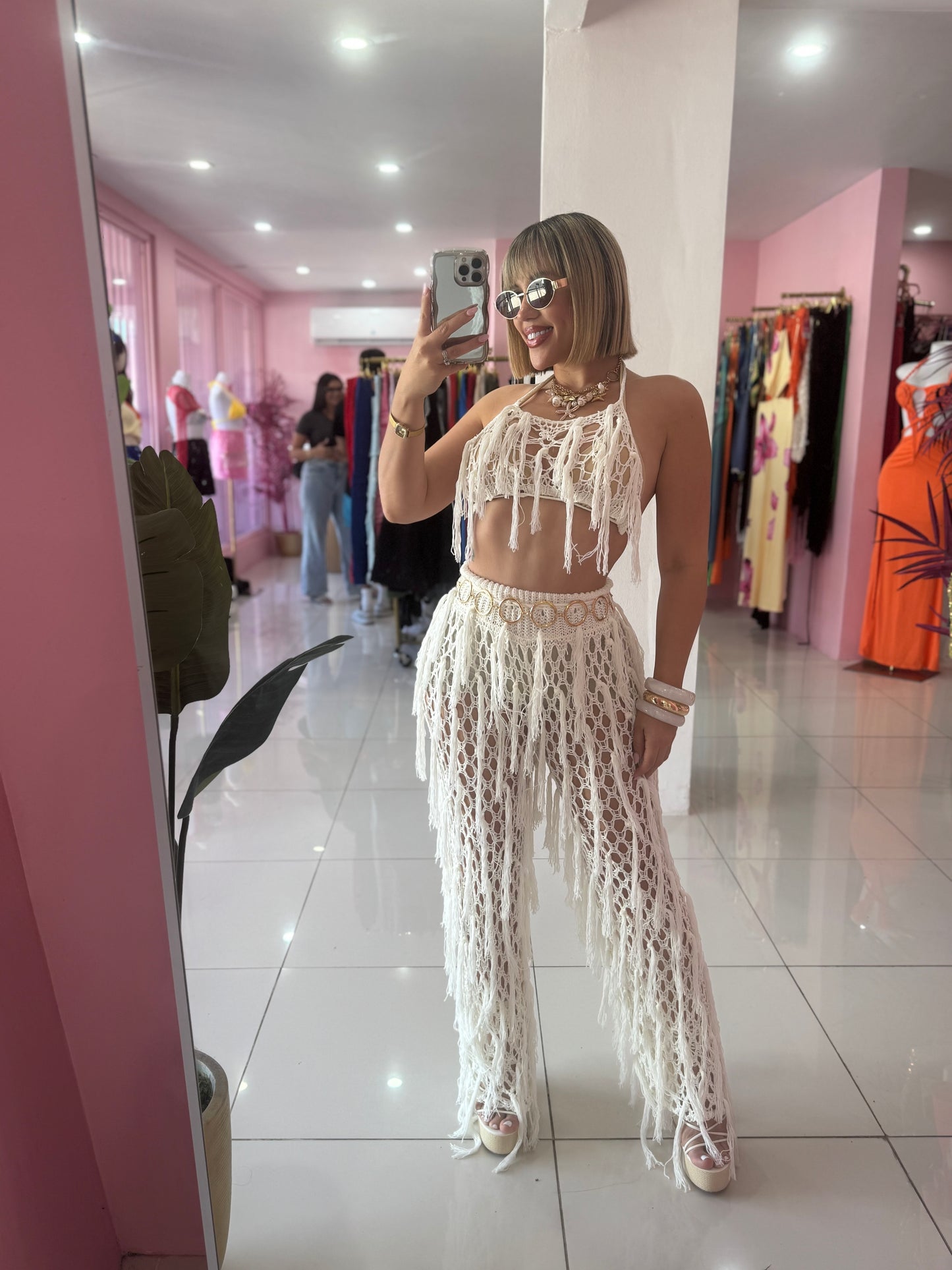 Crochet Flecos Pant set
