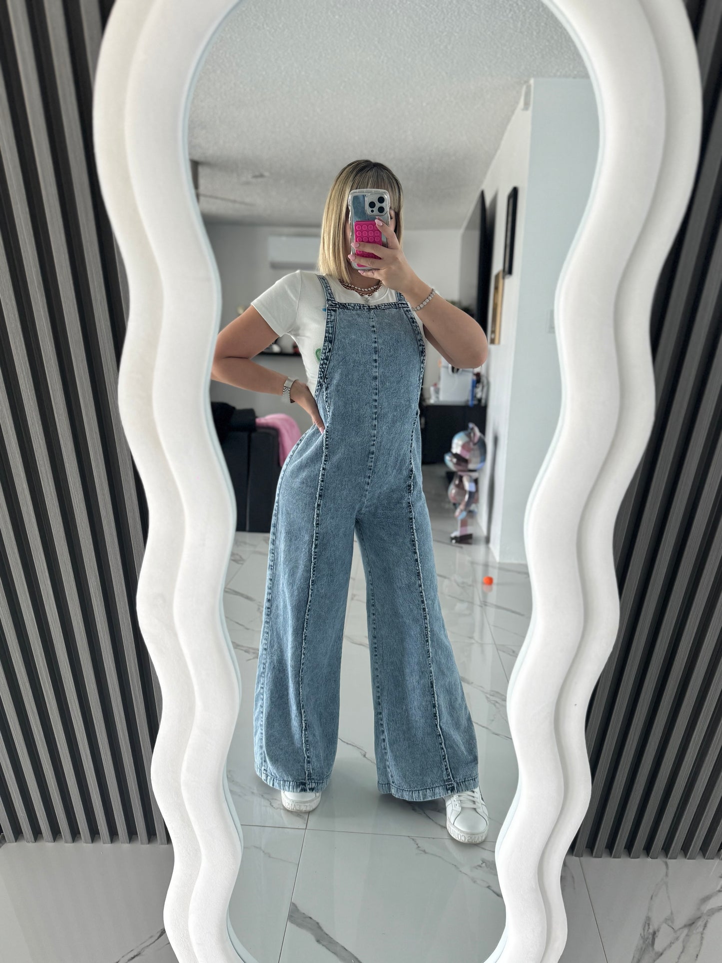 Denim mameluco