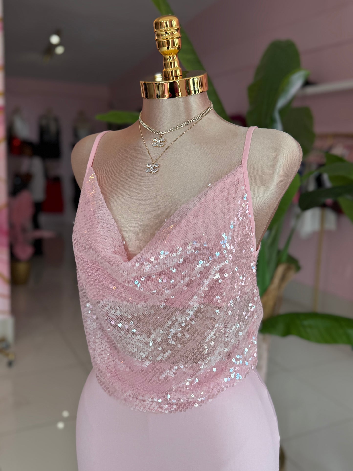 Pinky sequins top