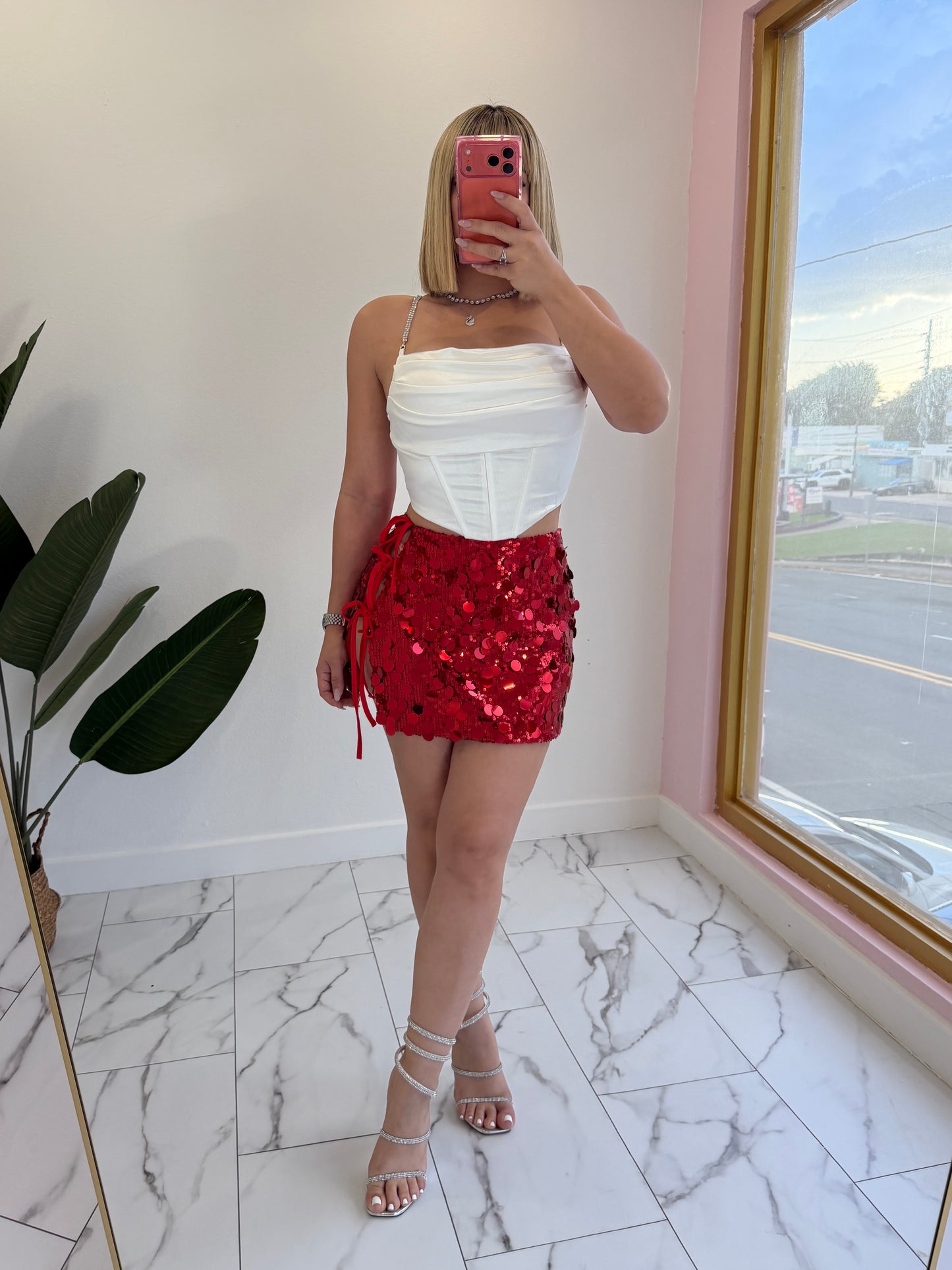 Satin Corset Rhinestone