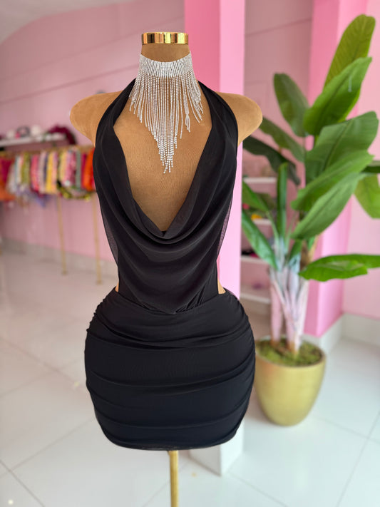 Sexy Halter Mesh Dress