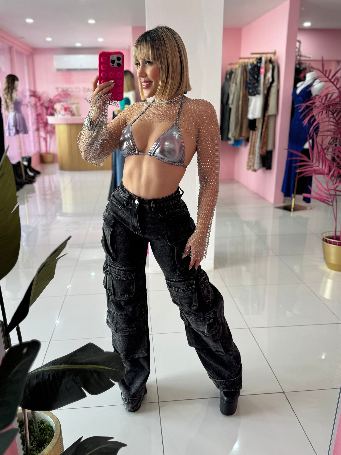 Leather Triangulito Top