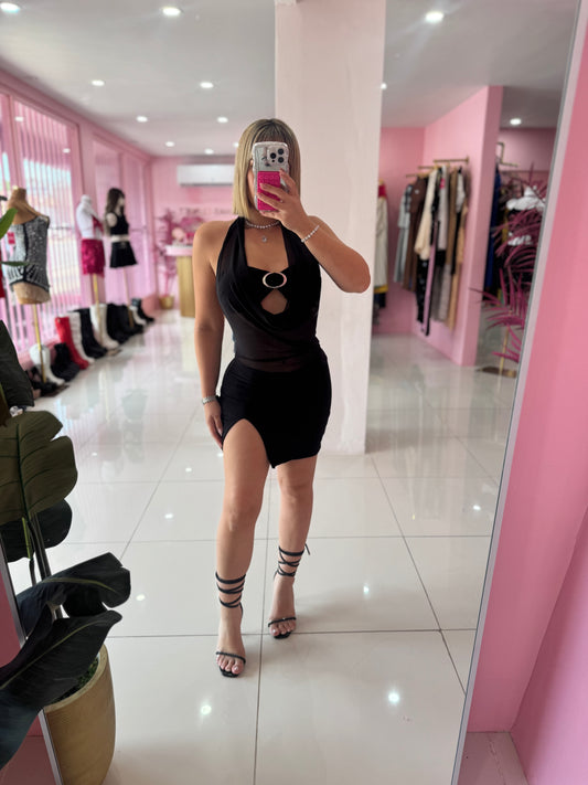 Mesh Halter Dress