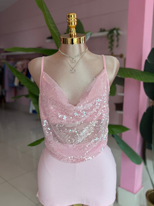 Pinky sequins top