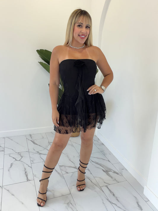 Strapless encaje Dress
