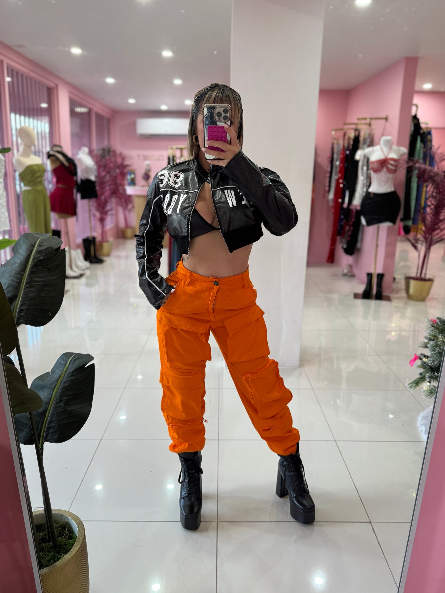 Jogger Naranja Cargo