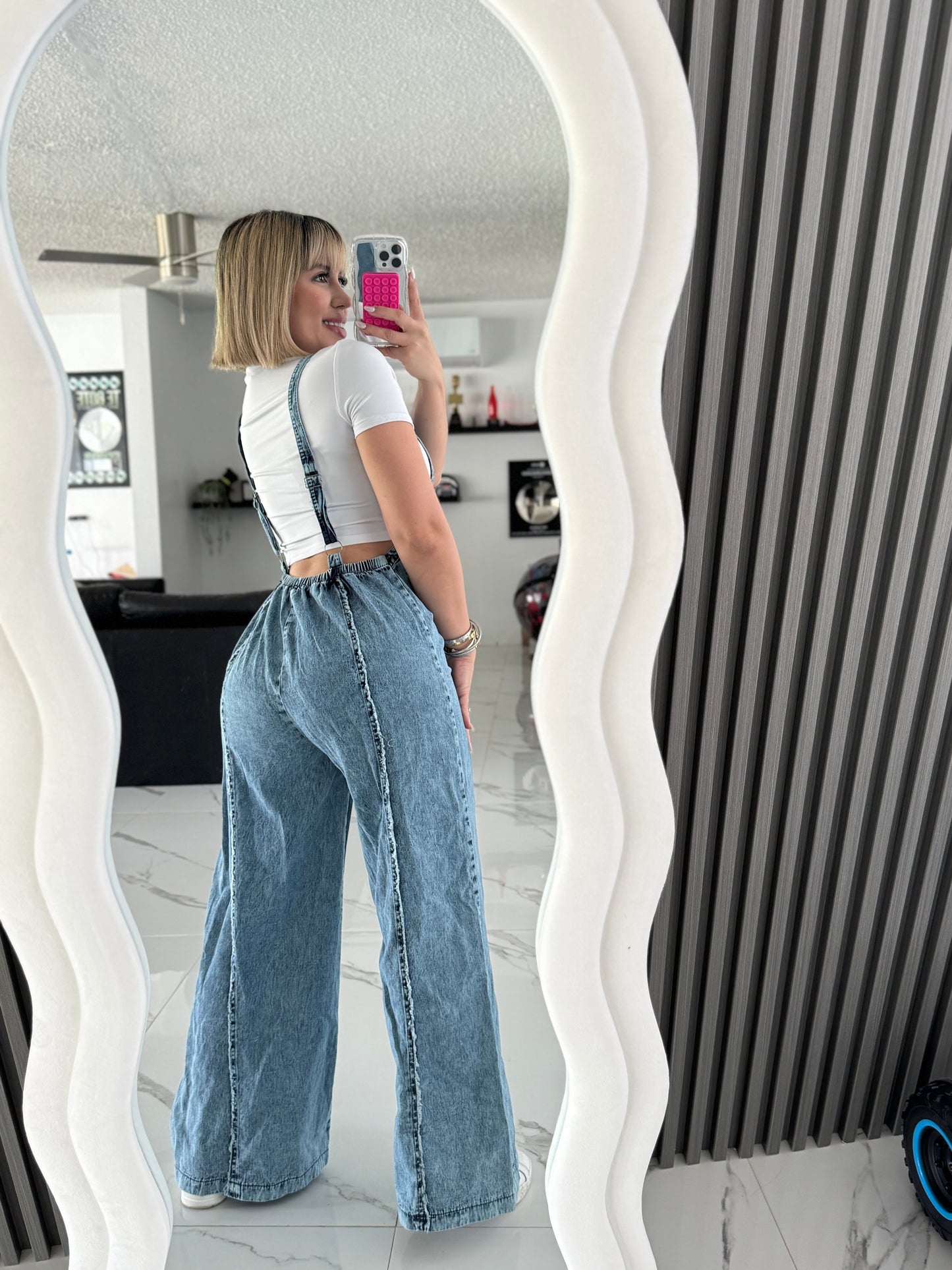 Denim mameluco