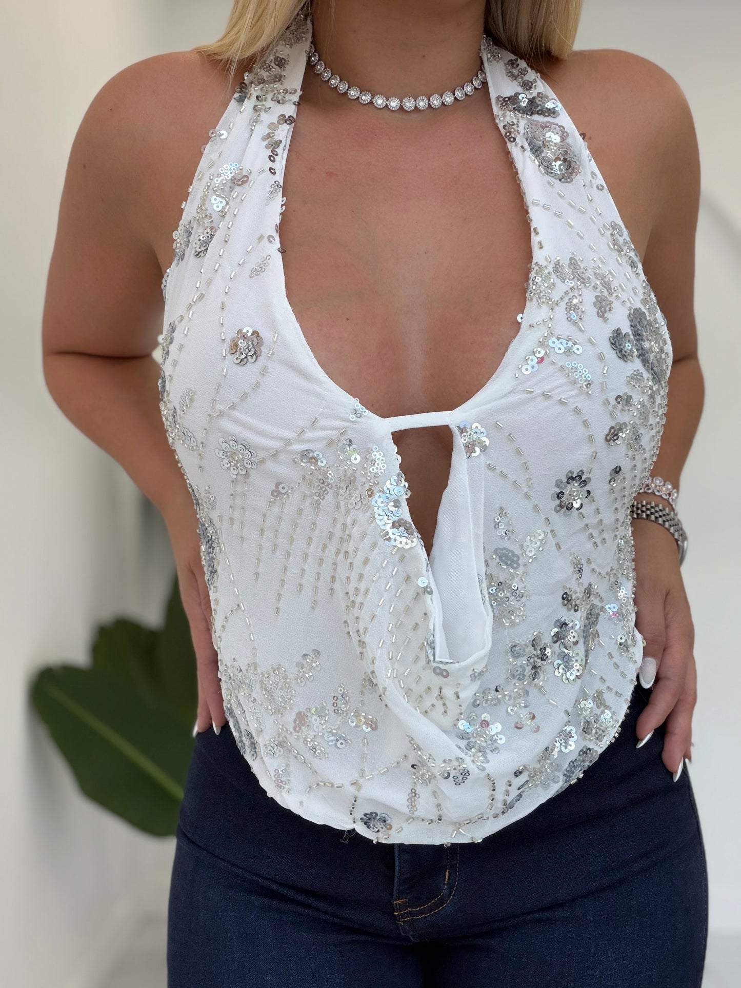 Fancy Sequins Halter top