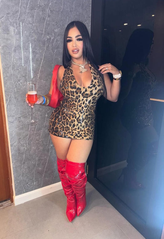Leopard Sequins Dress