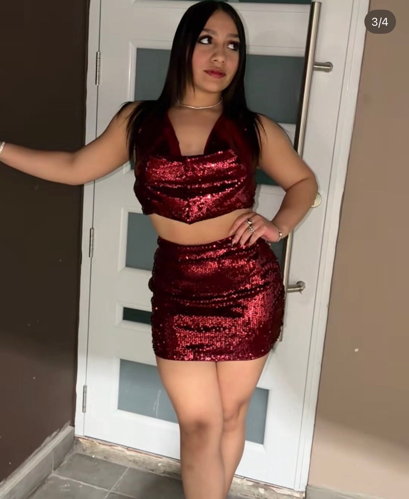 Sequins halter set
