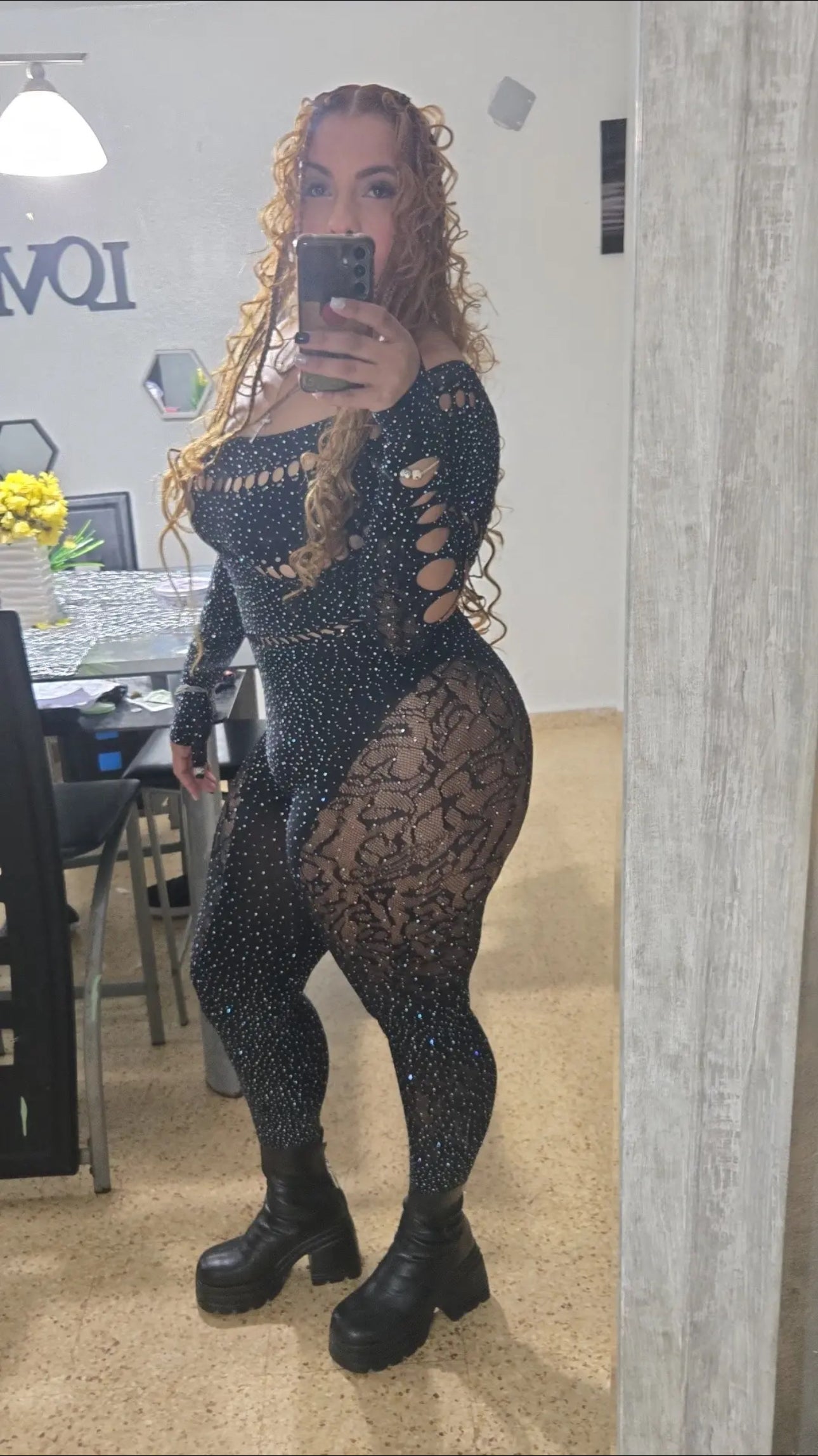 OS Rhinestone Jumpsuit