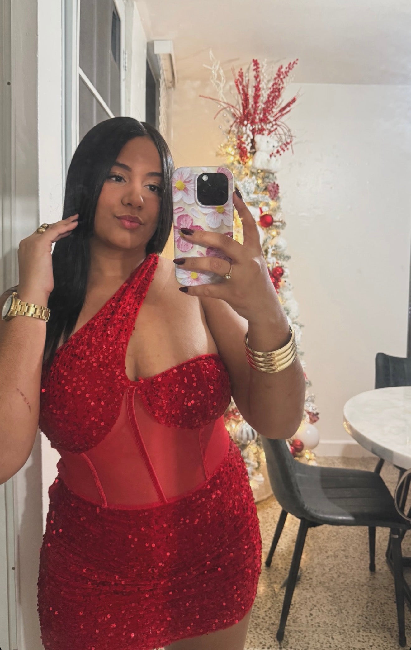 Cross lentejuelas dress