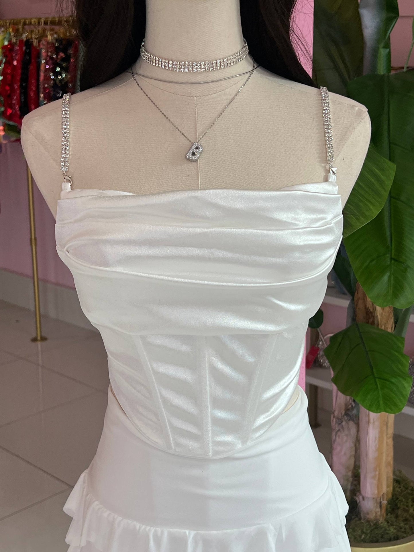 Satin Corset Rhineston